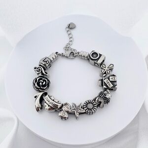 Linx Adjustable Snake Chain Charm Bracelet & Daughter Themed Charms Waterproof